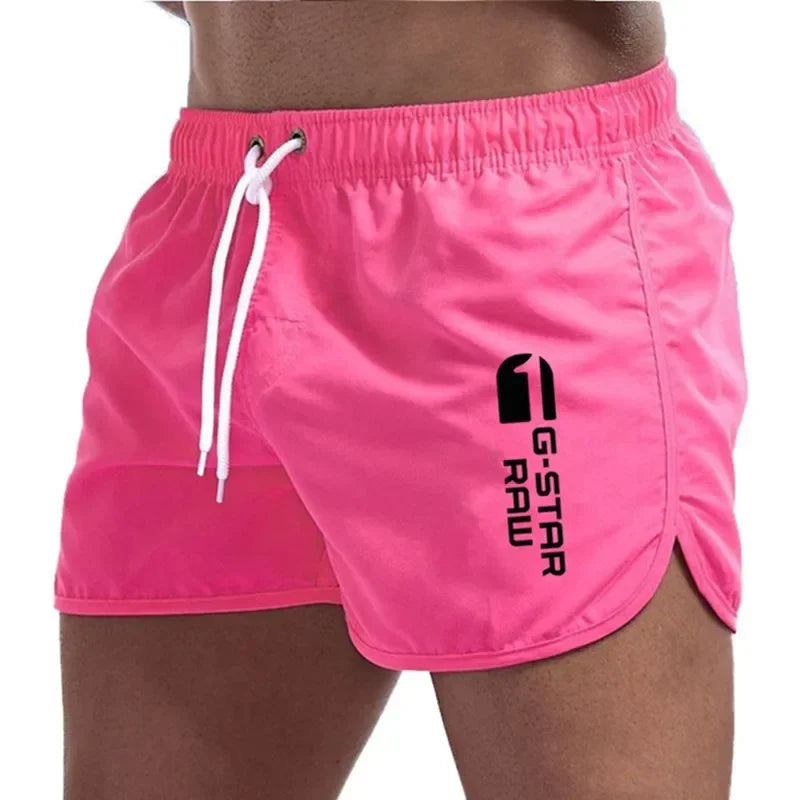 Ensfarvede herrebadeshorts – Slim fit, hurtigtørrende og elastisk