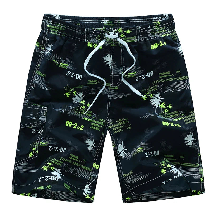 Surf board shorts til mænd – Geometrisk print og knælængde