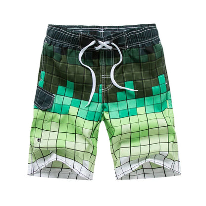 Surf board shorts til mænd – Geometrisk print og knælængde