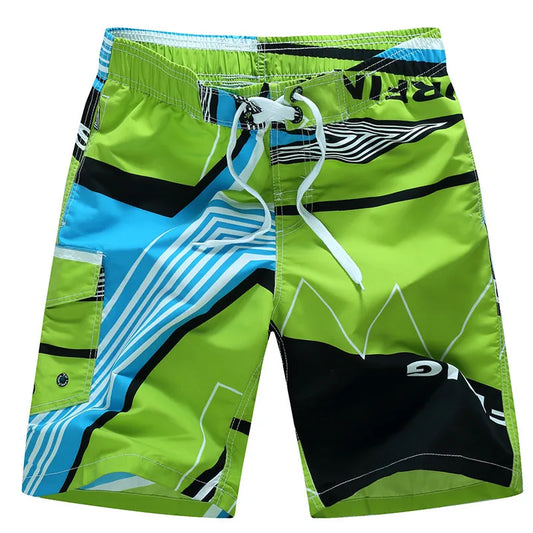 Surf board shorts til mænd – Geometrisk print og knælængde