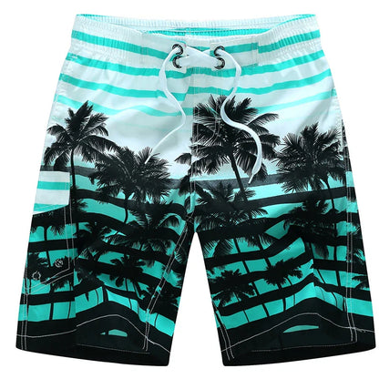 Surf board shorts til mænd – Geometrisk print og knælængde