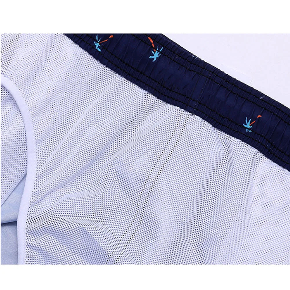 Herrebadeshorts med kiwi-print – Hurtigtørrende og afslappet snit
