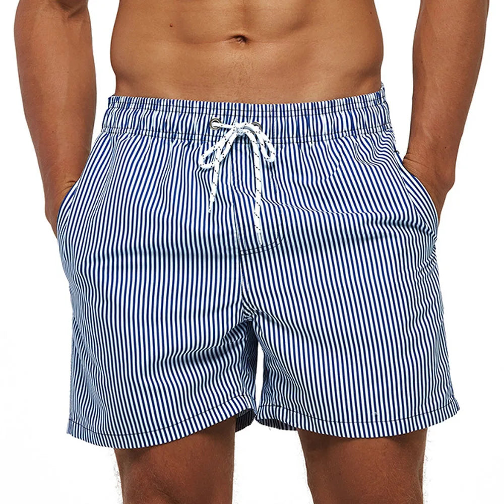 Herrebadeshorts med kiwi-print – Hurtigtørrende og afslappet snit