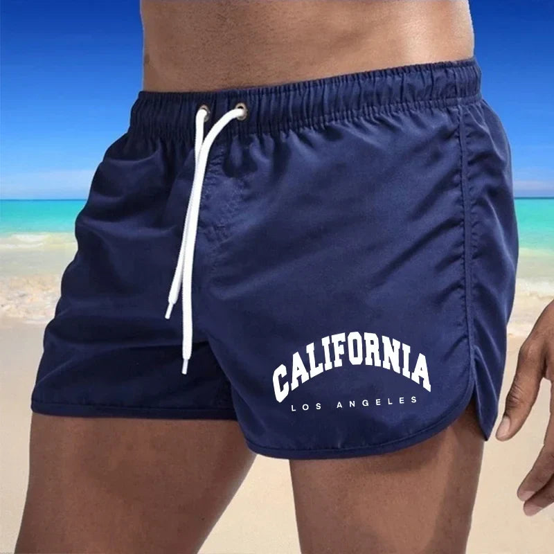 Herrebadeshorts med California-print – Kort atletisk silhuet