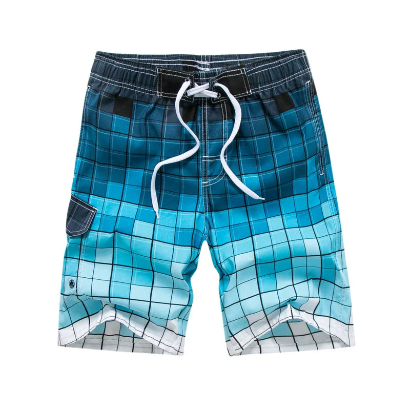 Surf board shorts til mænd – Geometrisk print og knælængde