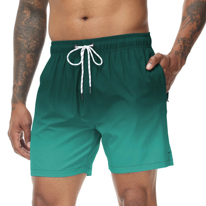 Herrebadeshorts med gradient – Orange solnedgangsfade og snor