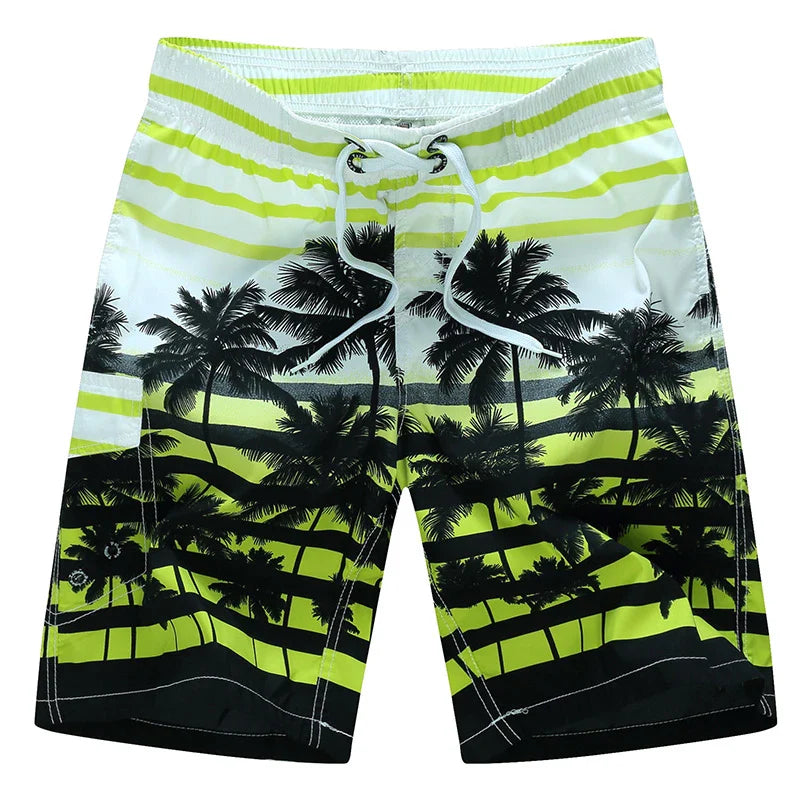 Surf board shorts til mænd – Geometrisk print og knælængde