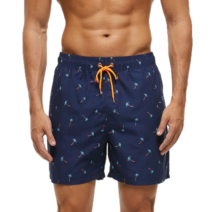 Stribede herrebadeshorts – Hurtigtørrende med sidelommer