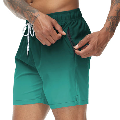 Herrebadeshorts med gradient – Orange solnedgangsfade og snor