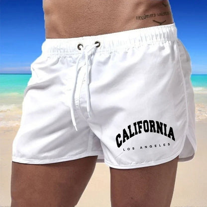 Herrebadeshorts med California-print – Kort atletisk silhuet