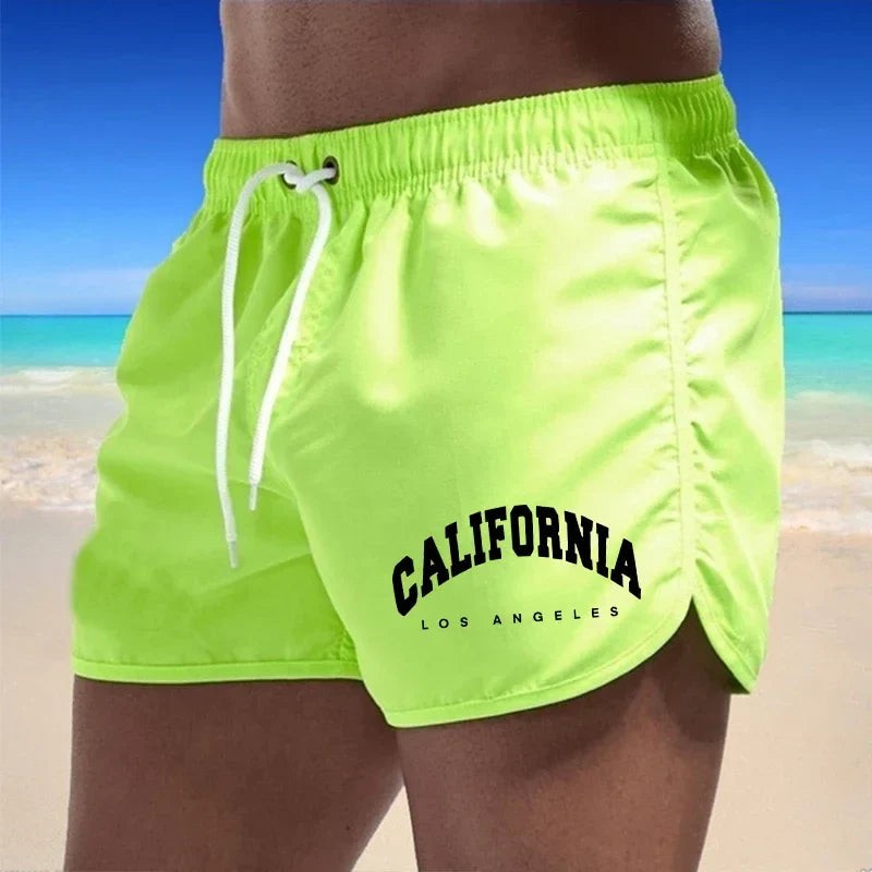 Herrebadeshorts med California-print – Kort atletisk silhuet