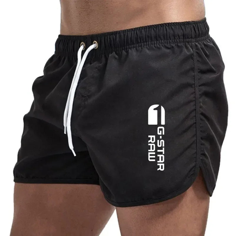Ensfarvede herrebadeshorts – Slim fit, hurtigtørrende og elastisk