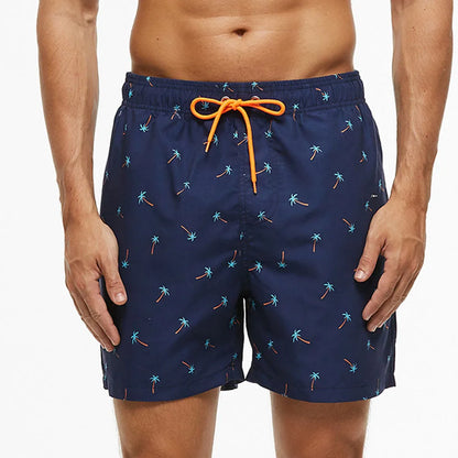 Herrebadeshorts med kiwi-print – Hurtigtørrende og afslappet snit