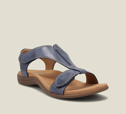 Momount ortopædiske sandaler dame – læder med velcro og svangstøtte til gåture