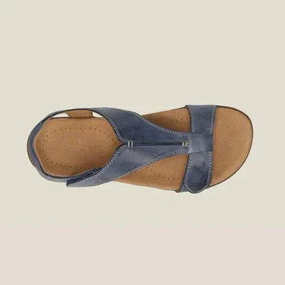 Momount ortopædiske sandaler dame – læder med velcro og svangstøtte til gåture