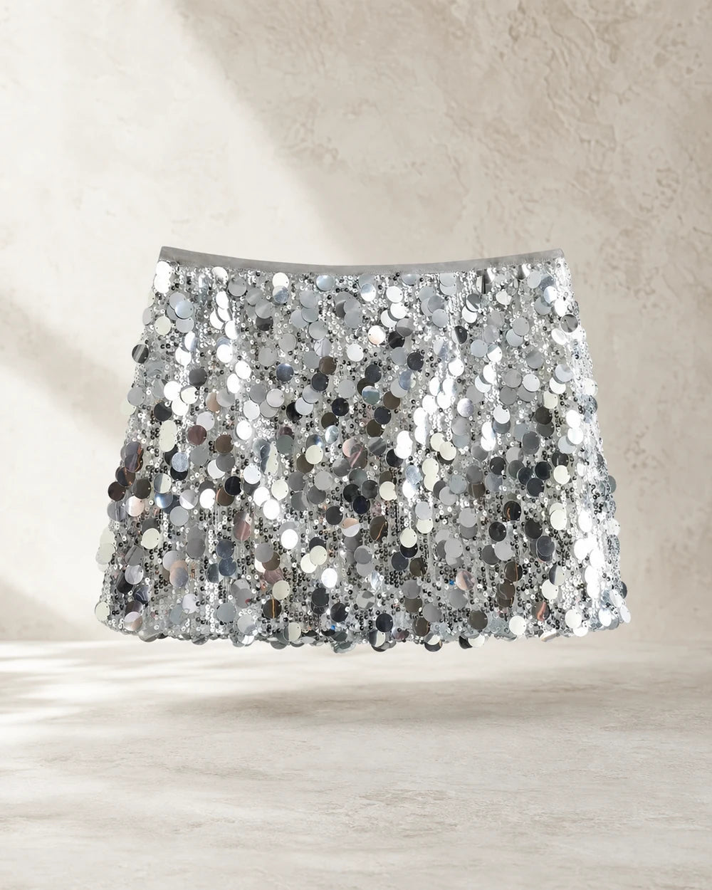 A-formet mininederdel til kvinder med store pailletter — image 8