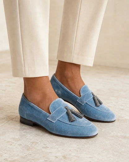 GENEVRA-TASSEL-QUALITY-REMAKE-2026-07-22 — loafers-for-women-tassel-detail-slip-on-blue-01-worn-hero.webp