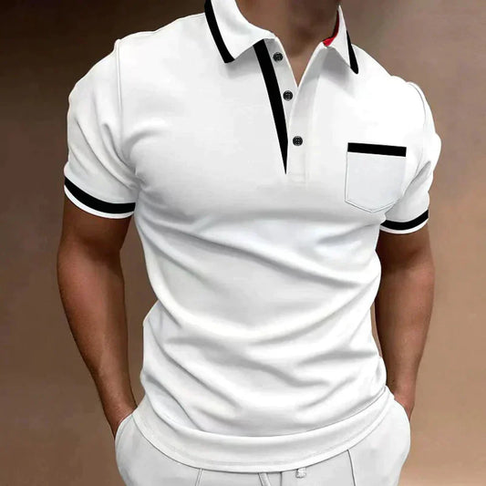 Momount Men Polo Shirt – Contrast Trim Chest Pocket Classic