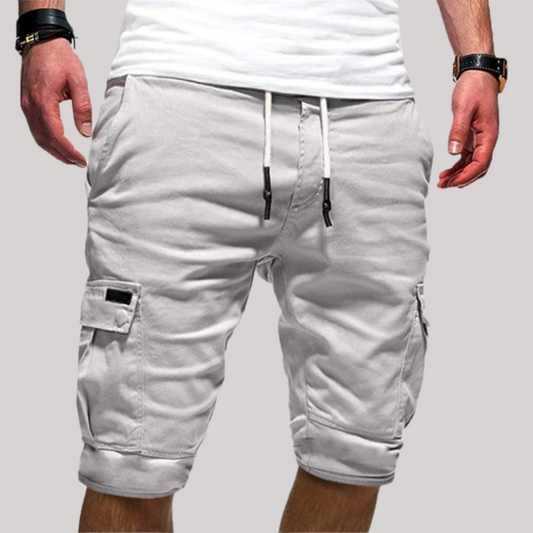 Momount Men Cargo Shorts – Drawstring Elastic Waist Flap Pocket Casual