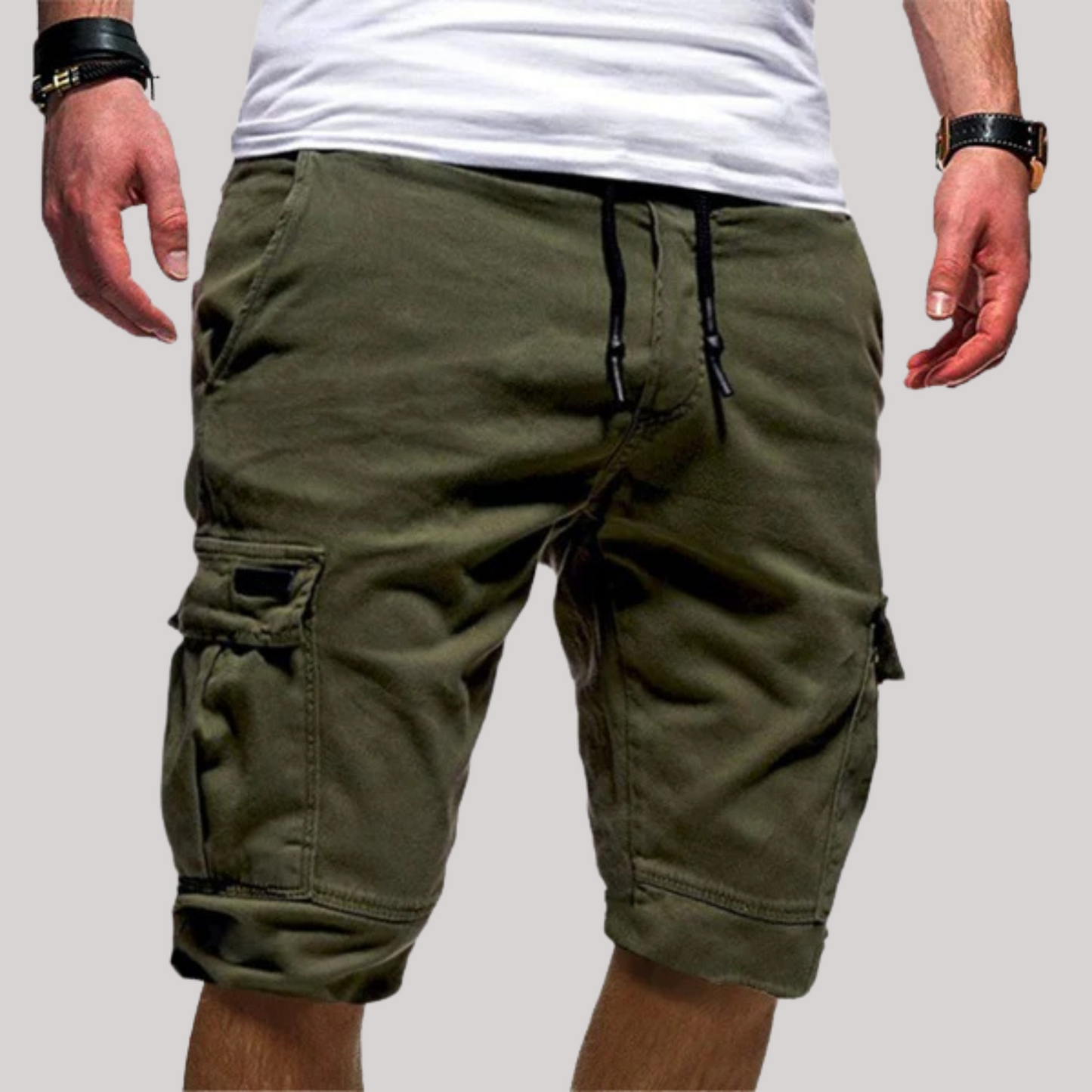Afslappede herrecargoshorts – Snørelukning og elastisk linning