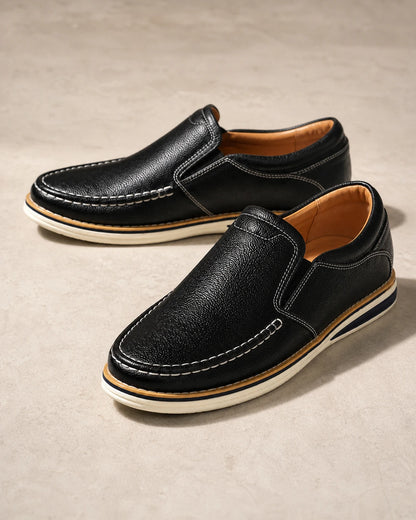Håndsyede slip-on-loafers til mænd med elastiske paneler — image 2
