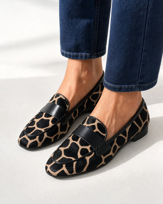 Leopardloafers til kvinder med sort kant — Produktbillede 1