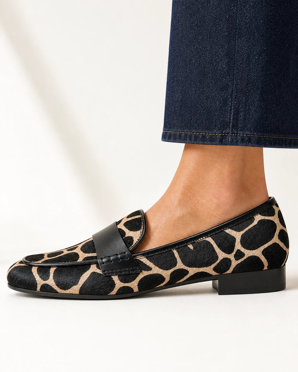 Leopardloafers til kvinder med sort kant — Produktbillede 4