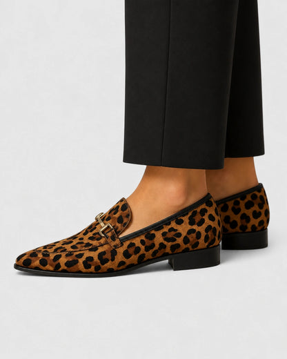Spidse leopardloafers med metalspænde — Produktbillede 4