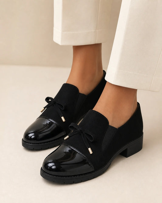 Loafers med blank tå og sløjfe — Produktbillede 1