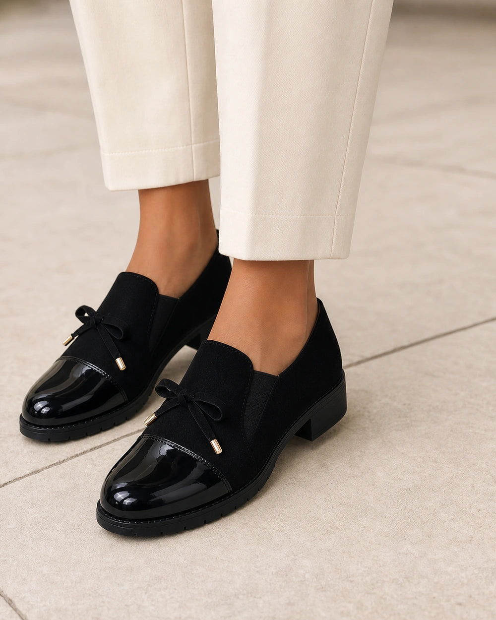 Loafers med blank tå og sløjfe — Produktbillede 7