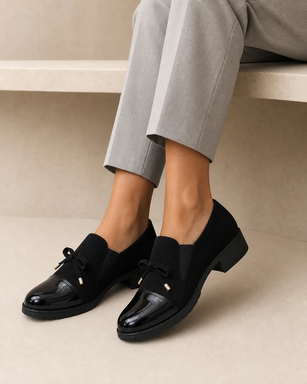 Loafers med blank tå og sløjfe — Produktbillede 8