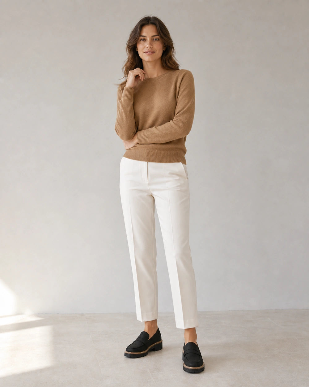 Loafers til kvinder med kraftig profilsål — Båret af en model