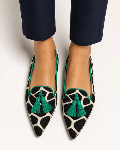 Spidse loafers med ko-print og kvaster — Produktbillede 5