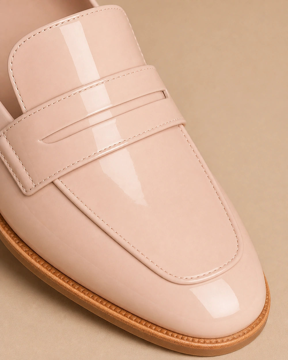 Blank pudderrosa loafers med lav hæl — Produktbillede 6