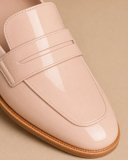 Blank pudderrosa loafers med lav hæl — Produktbillede 6