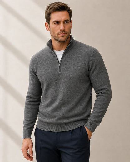 momount men quarter zip sweater grey 12 hero