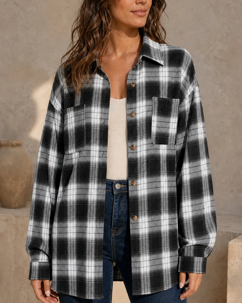 Oversized ternet skjorte til kvinder — image 13