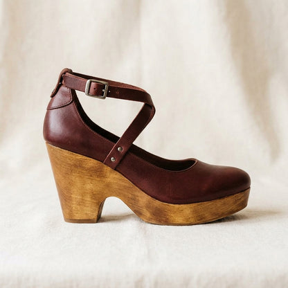 Momount Clog Wedge Sandals - brown_side