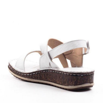 Momount kile-sandaler dame – brun læder med peep-toe og slingback til sommer