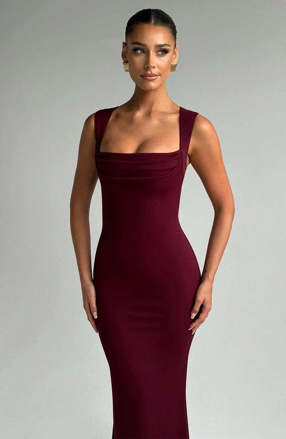 Allegra | Maxikjole Elegant Satin Halterneck Bar Ryg Aften