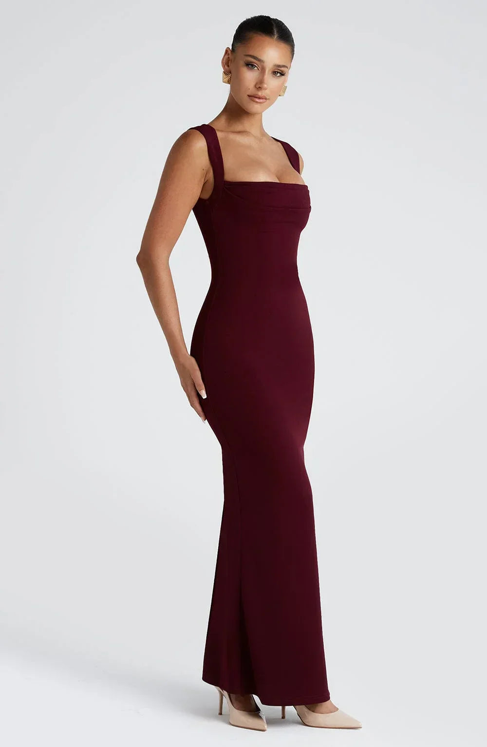 Allegra | Maxikjole Elegant Satin Halterneck Bar Ryg Aften