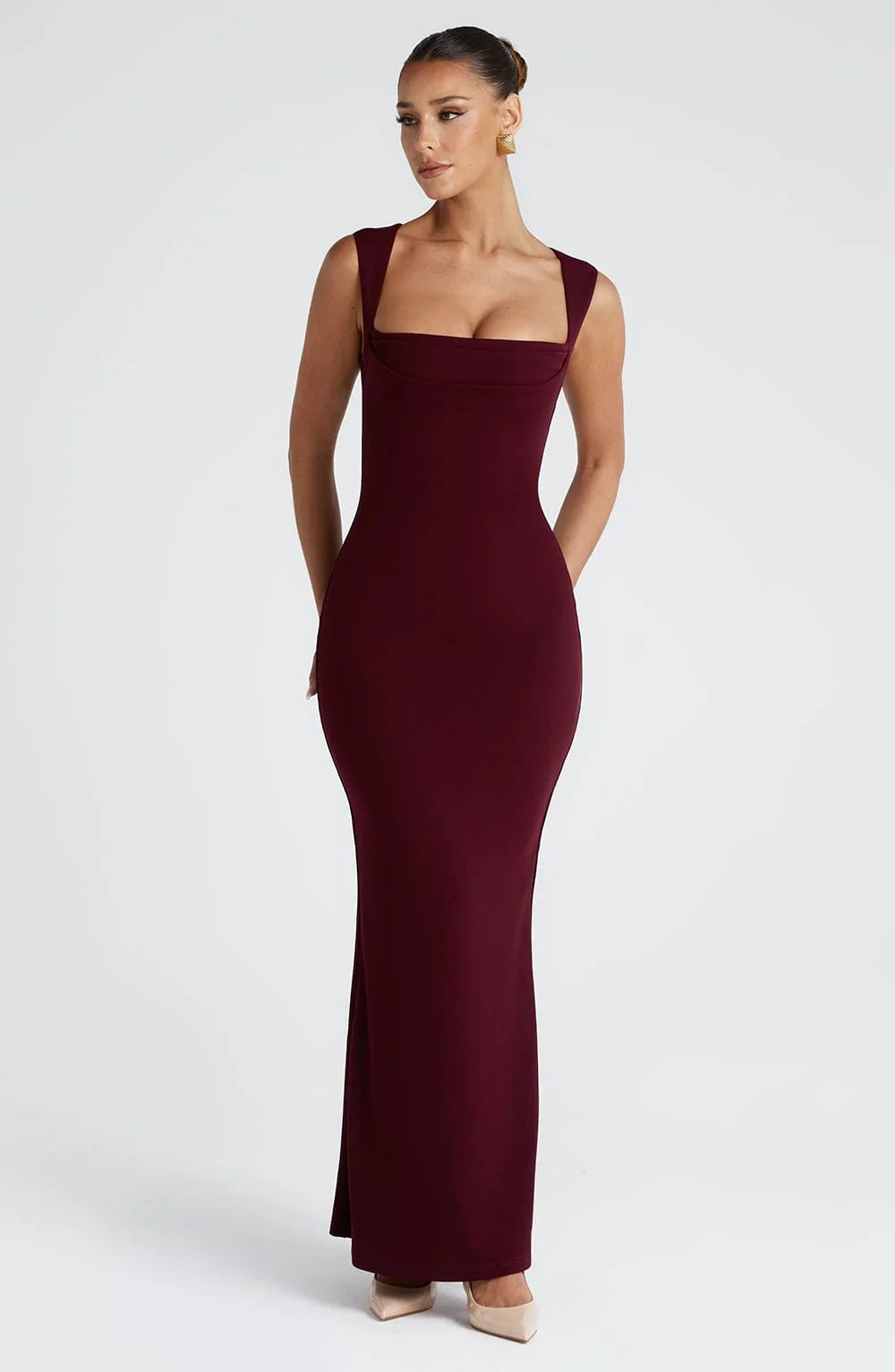 Allegra | Maxikjole Elegant Satin Halterneck Bar Ryg Aften