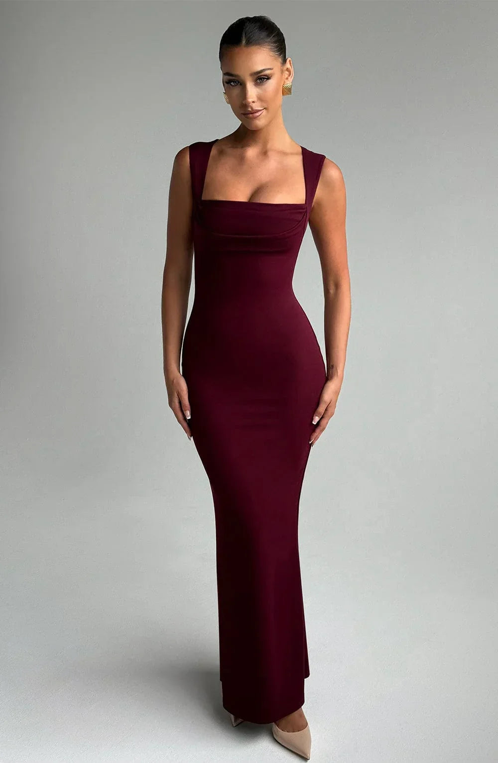 Allegra | Maxikjole Elegant Satin Halterneck Bar Ryg Aften