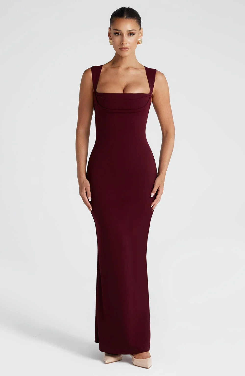 Allegra | Maxikjole Elegant Satin Halterneck Bar Ryg Aften