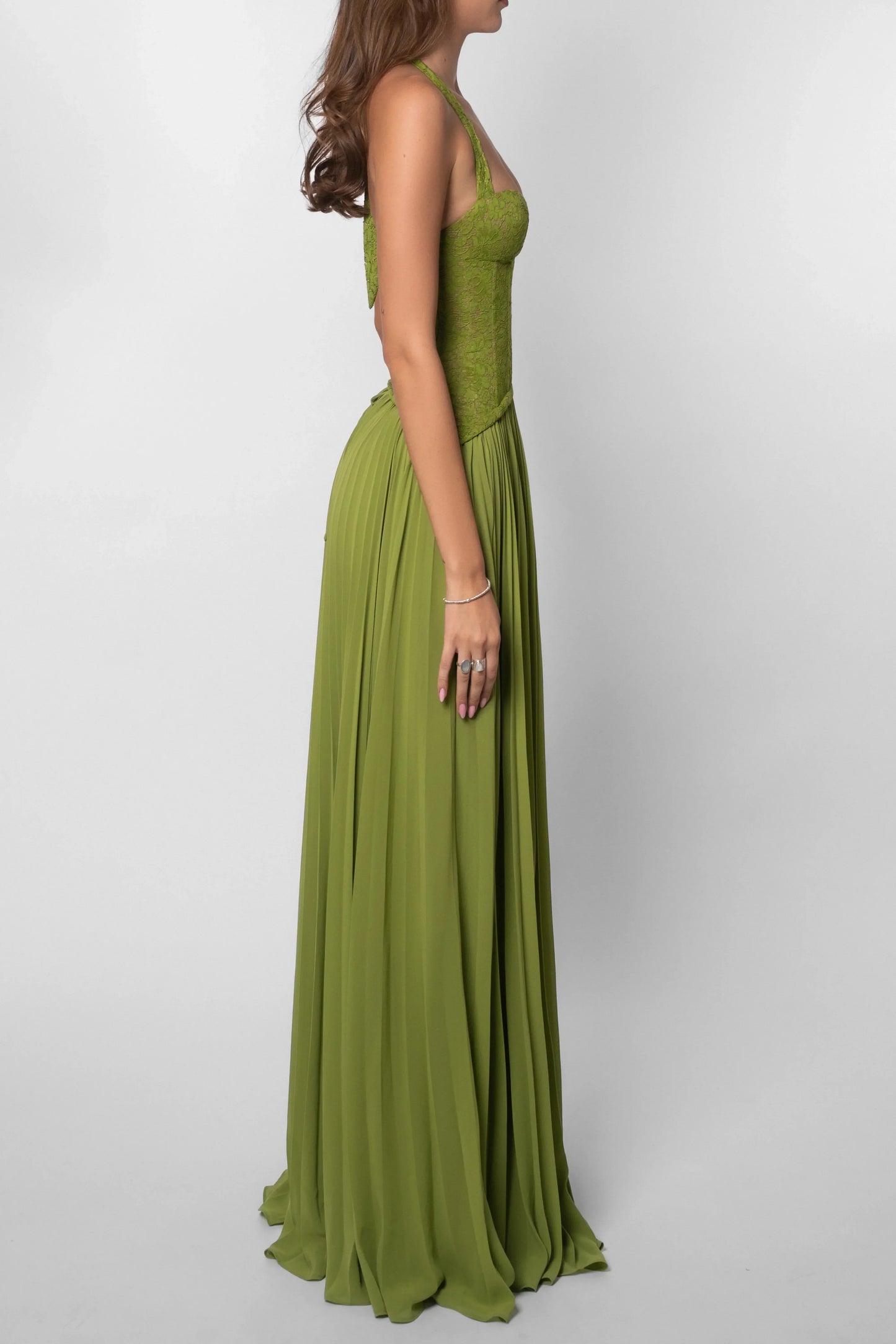 Cosima | Maxikjole Elegant Satin Enskuldret Cape Ærmeløs Aften