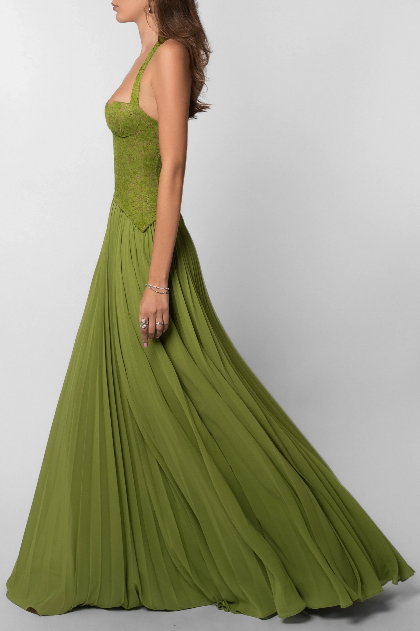 Cosima | Maxikjole Elegant Satin Enskuldret Cape Ærmeløs Aften