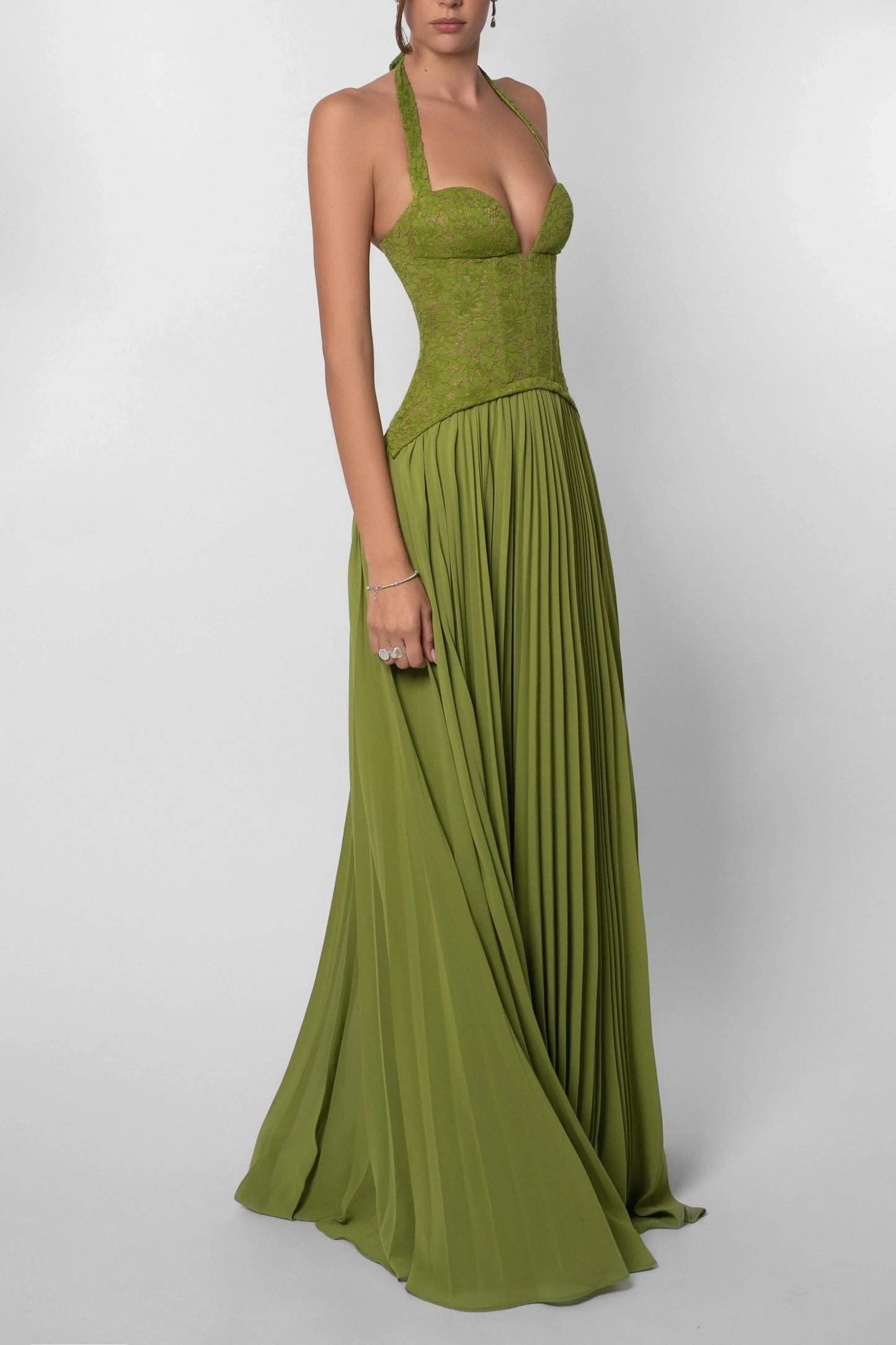 Cosima | Maxikjole Elegant Satin Enskuldret Cape Ærmeløs Aften