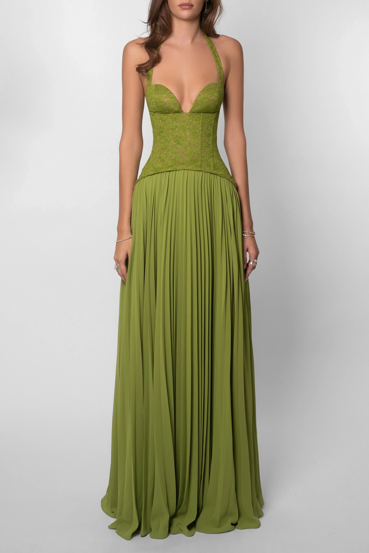 Cosima | Maxikjole Elegant Satin Enskuldret Cape Ærmeløs Aften