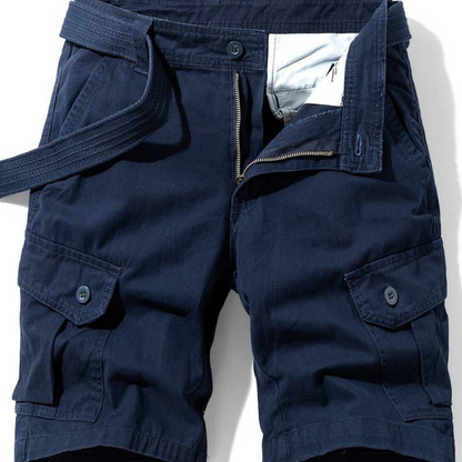 Klassiske herrecargoshorts – Bomuld med knaplukning og klaplommer