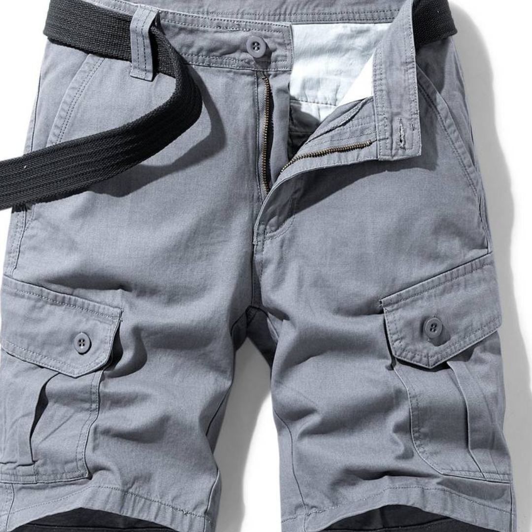 Klassiske herrecargoshorts – Bomuld med knaplukning og klaplommer